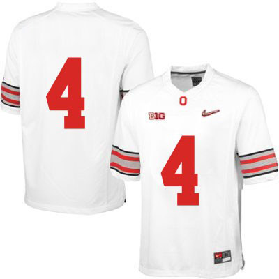 Ohio State Buckeyes Men's Only Number #4 White Authentic Nike Diamond Quest College NCAA Stitched Football Jersey KN19Q77FI